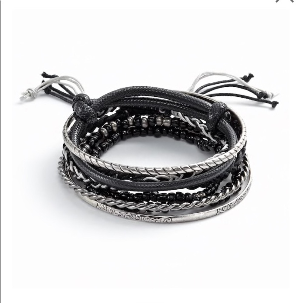 Mudd Two Tone Bead And Bangle Bracelet Set